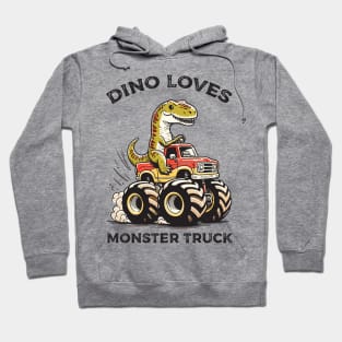 Dino loves monster truck Hoodie